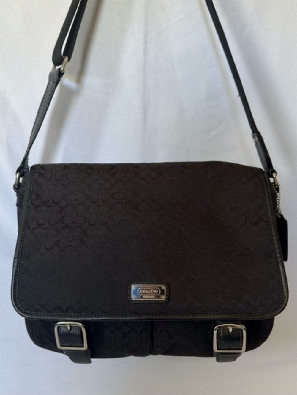 Coach Unisex Jacquard & Leather Medium Messenger Crossbody - Picture 4 of 10